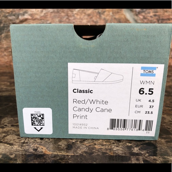 NEW TOMS Candy Cane Glitter Classics loafer - Picture 13 of 13